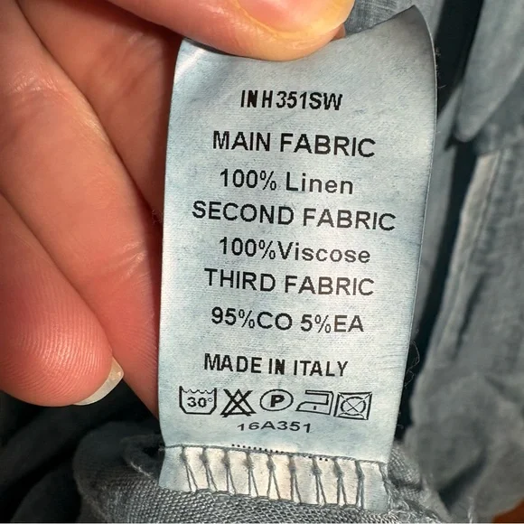 INIZIO | Sleeveless Sea Blue Tier Dress with Tie-Front Linen Over Cardi size XL - Picture 11 of 12